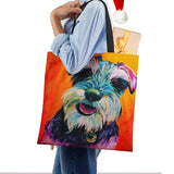 Schnauzer Dog Painting Handbags For Women Lady Shoulder Bag