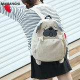 Corduroy Animal Fox and Dog Shape School Backpack for Teenagers Girls