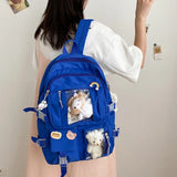 Nylon School Backpack Laptop Bookbag for Teen Girls Women Ladies