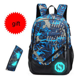 Luminous Zipper School Backpack for Teenagers