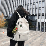 Canvas School Backpack for Teenage Girl Women's Rucksack