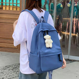 Canvas School Backpack for Teenage Girl Casual School Bag Women's Rucksack