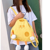 Cheese Schoolbag Student Daypack Female Book Bags Travel Daypack