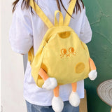 Cheese Schoolbag Student Daypack Female Book Bags Travel Daypack