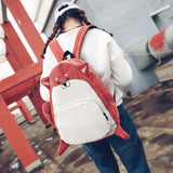 Cute Fox Dog Shape Student Backpack for Teen Girls