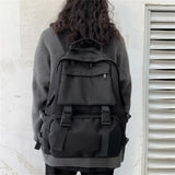 Canvas Waterproof School Backpack Large Capacity Travel Bags