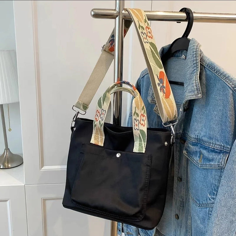 Canvas Messenger Bag School Commuter Tote Medium-sized Bag