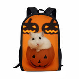 Cat Pet Hamster Print School Bag Halloween Gift Kids Book Bag