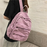 Girls School Backpack Women Bookbags Canvas Bag Large Capacity