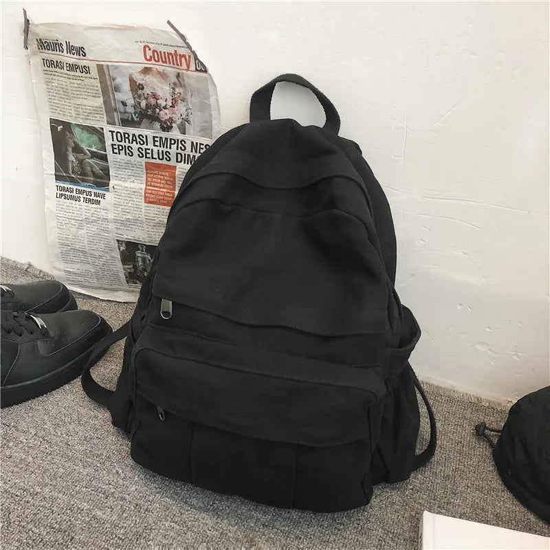 Girls School Backpack Women Bookbags Canvas Bag Large Capacity