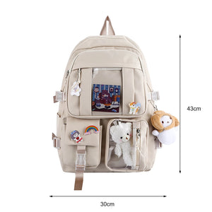 Lightweight Zipper School Bag for Women Shopping Travel