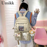Lightweight Zipper School Bag for Women Shopping Travel
