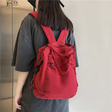 Canvas Backpack for College Student Large Capacity Khaki Bag