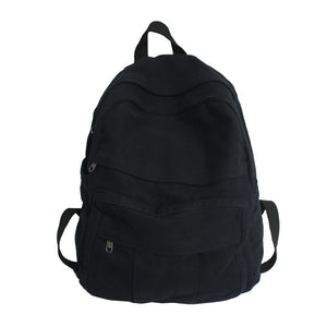 Canvas Backpack Large Capacity Khaki College Teen Computer Bag