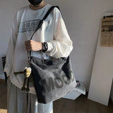 Japanese Style Canvas Messenger Bag Large Capacity School Shoulder Bag