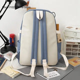 Girls Large Capacity Backpack with Many Pockets - 5-Piece Winter Women Backpack