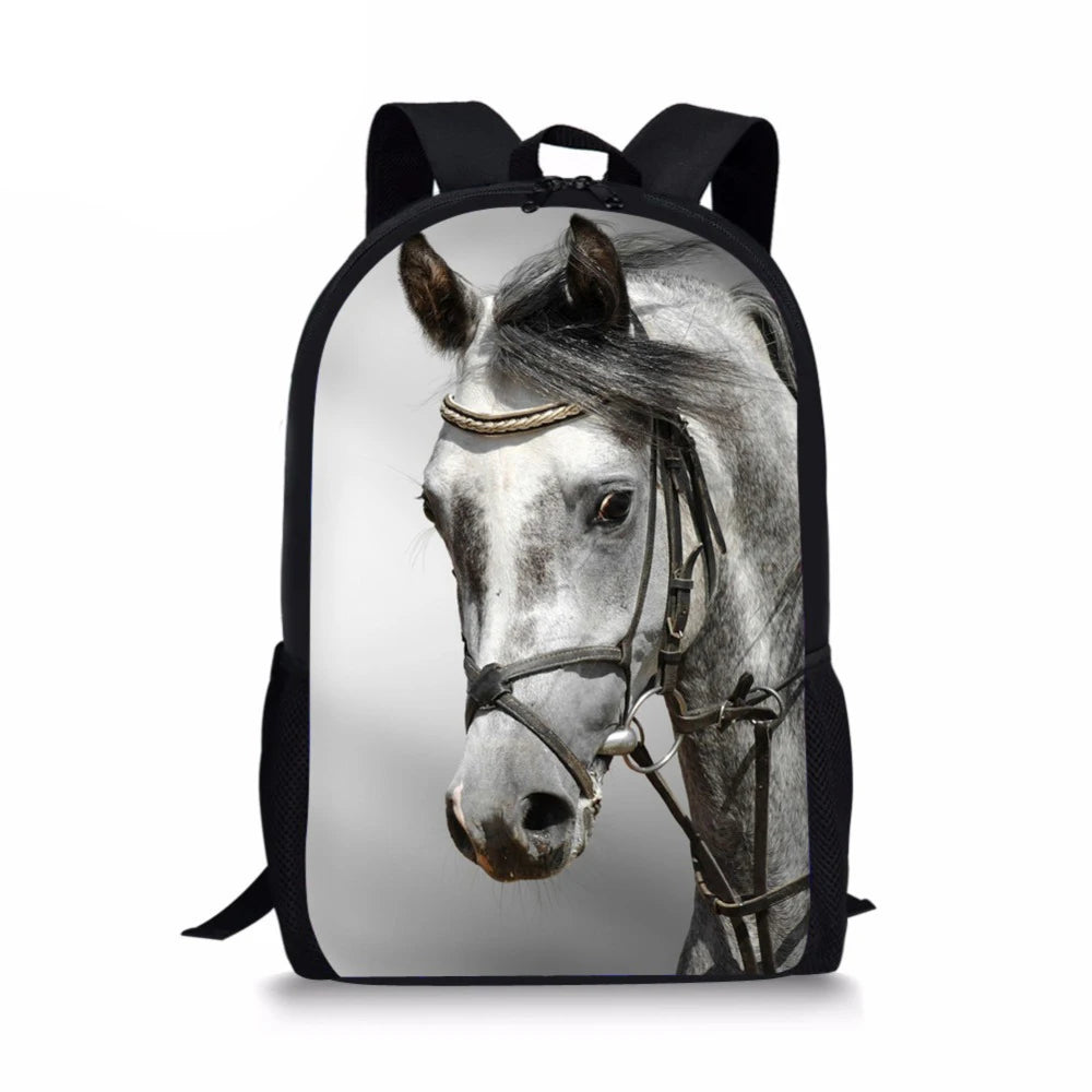 Vintage Horse School Bag for Teen Girls Boys