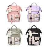 Large Capacity School Bag with Side Pockets, Anti-Theft Rucksack for Women