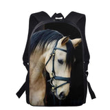 Horse Print Backpacks For Boys Girls Schoolbag Book Bag 16"