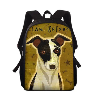 3D Grehoud Pattern School Bagpack 15inch Kids Backpack