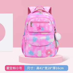 Girls Waterproof School Backpack Orthopedic Kids Book Bag