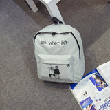 Canvas School Backpack for Girls Boys Travel Bag
