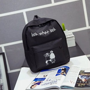 Canvas School Backpack for Girls Boys Travel Bag