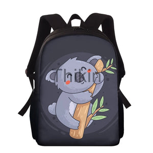 Cartoon Koala Print School Bag for Teenage Girls