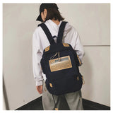 Canvas School Laptop Backpack for Teenage Girls