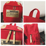 Canvas School Laptop Backpack for Teenage Girls