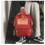 Canvas School Laptop Backpack for Teenage Girls
