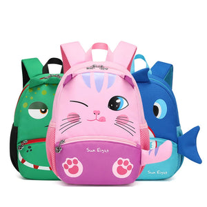 Cartoon Animal Baby 2 Shoulders Bag Kindergarten Schoolbag Kids Backpack