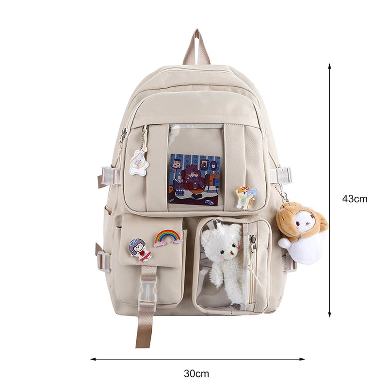 Large Capacity School Bags Zipper Multi-Layer Daypacks