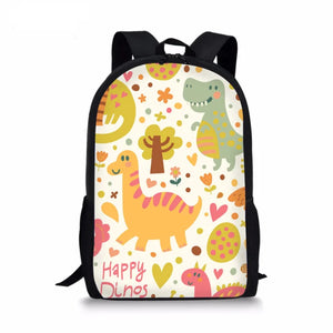 Orthopedic Children Dinosaur Print School Backpacks for Kids