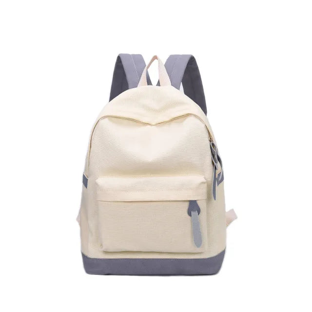 Solid Backpack for Teenage Girls Big Capacity School Backpack