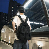 Canvas Backpack Student College Book Bag Large Capacity Rucksack