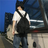 Canvas Backpack Student College Book Bag Large Capacity Rucksack