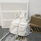 Canvas Backpack Student College Book Bag Large Capacity Rucksack