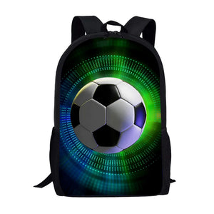 Boys 3D Football Print School Bag Kids Backpack Men Child Bookbag