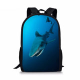 Boys 3D Shark Printing School Bag Kids Book Pack Mochila Causal Bolsas Escolar