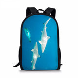 Boys 3D Shark Printing School Bag Kids Book Pack Mochila Causal Bolsas Escolar