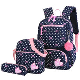 3pcs Printing School Bags Backpack Schoolbag for Little Girls