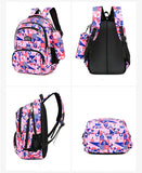Teen Girls Boys School Backpack Set Large Capacity Geometry Printing Rucksack