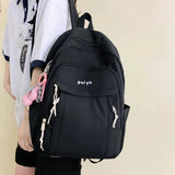 Nylon School Bookbag with Pendant for Teen College Large Capacity