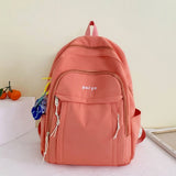 Nylon School Bookbag with Pendant for Teen College Large Capacity