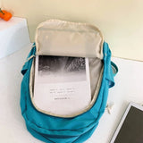 Nylon School Bookbag with Pendant for Teen College Large Capacity