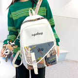 Nylon Backpack for Teen Girl College Large Capacity Schoolbag