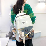 Nylon Backpack for Teen Girl College Large Capacity Schoolbag