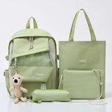 4-Piece School Girl Backpack Set Multifunction Travel Laptop Backpack