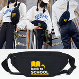 School Letter Waist Bag Large Capacity Chest Bag Unisex Street Crossbody